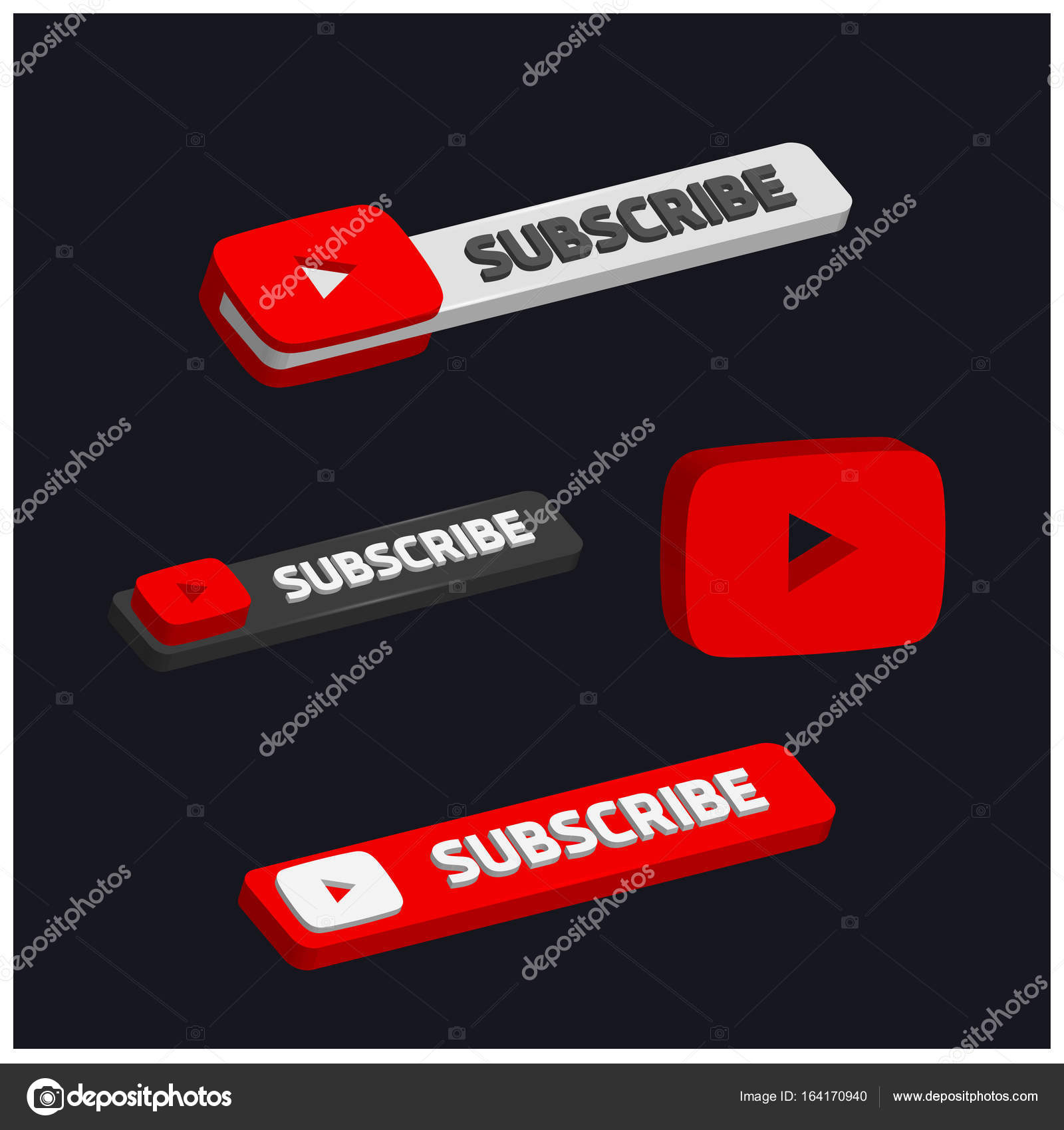 Youtube Subscribe Buttons Stock Vector By ©ibrandify 164170940