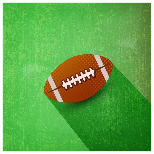 Rugby ball on field of stadium — Stock Vector