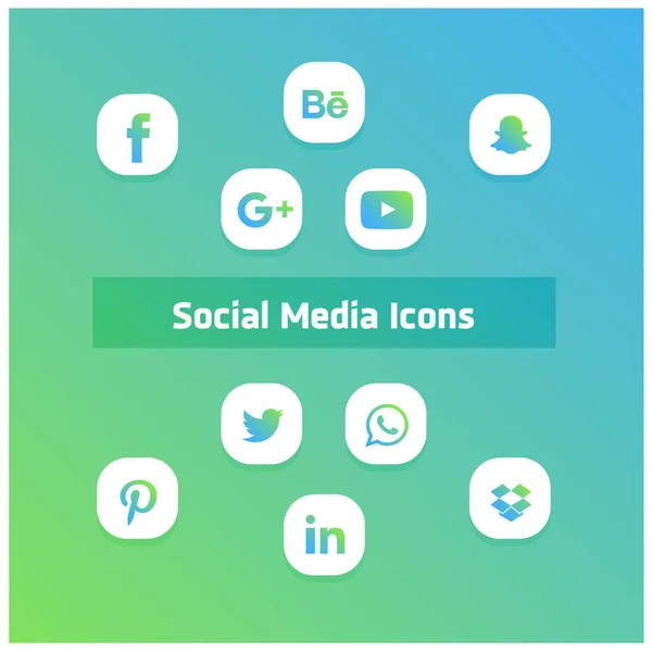 Conjunto de ícones de mídia social — Vetor de Stock