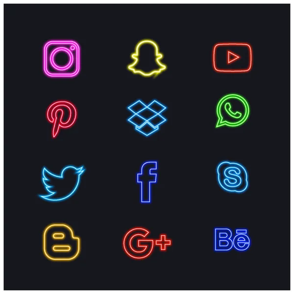 Zestaw ikon mediów społecznościowych — Wektor stockowy