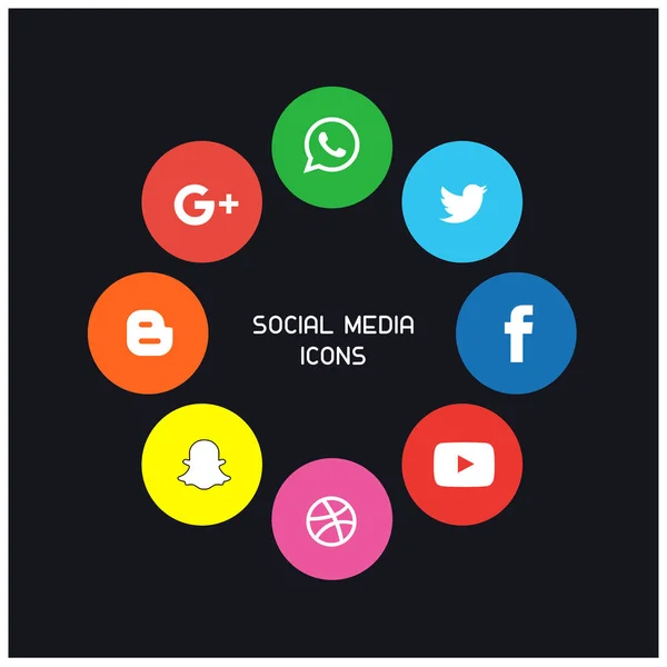 Social Media Icon set — Stock Vector