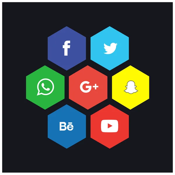 Zestaw ikon mediów społecznościowych — Wektor stockowy