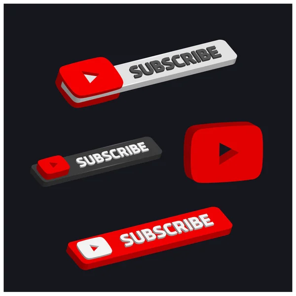 YouTube subskrypcji przycisków — Wektor stockowy
