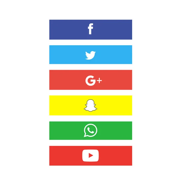 Conjunto de iconos de redes sociales — Vector de stock