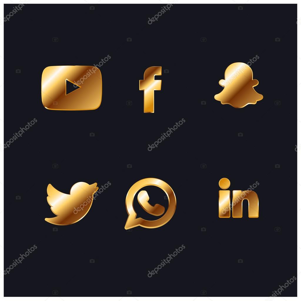 Social Media Icon set, vector, illustration