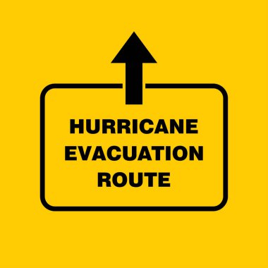 Hurricane Evacuation Route Sign Board clipart