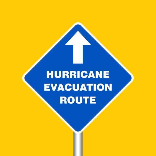 Kasırga tahliye yol tabela — Stok Vektör