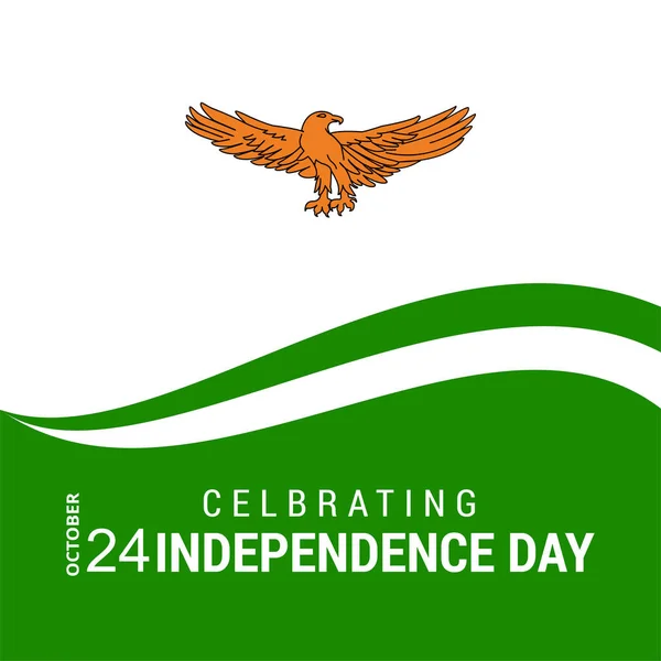 Plakat z obchodów Dnia Niepodległości Zambii — Wektor stockowy