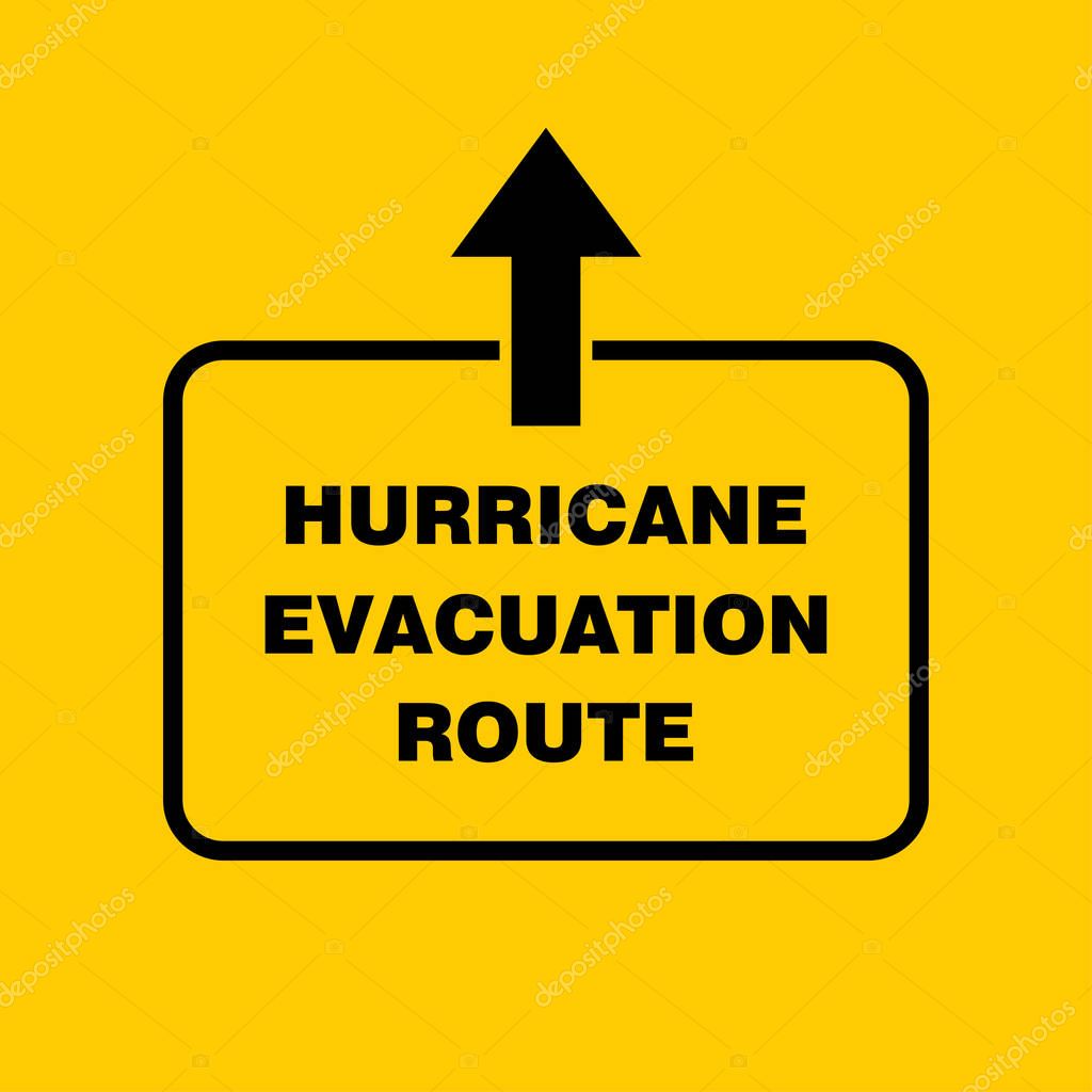 Hurricane Evacuation Route Sign Board, vector, illustration
