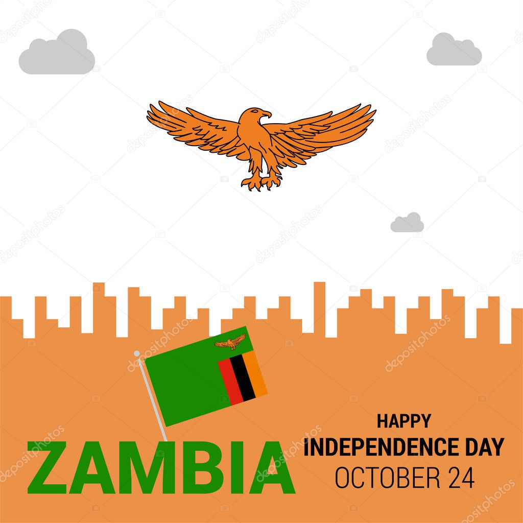 poster with Zambia independence day celebration