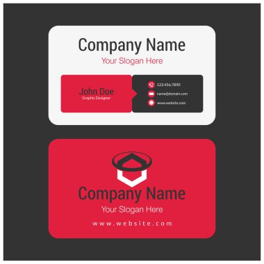 Beyaz ve kırmızı kartvizitler 