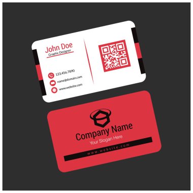 Beyaz ve kırmızı kartvizitler 