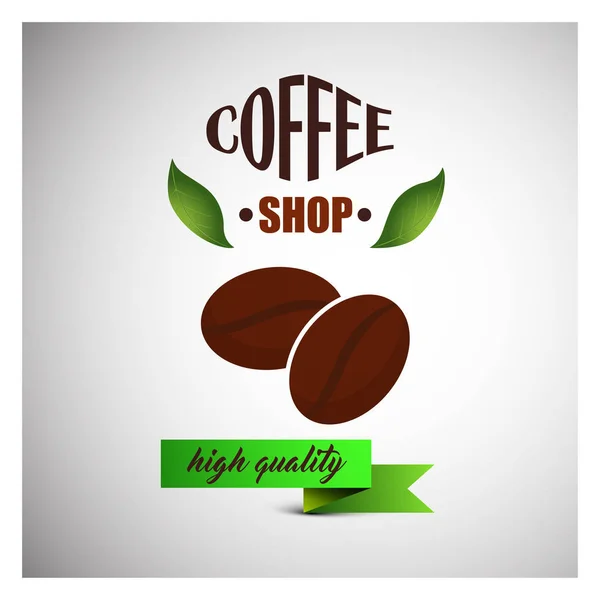 Cartão com grãos de café —  Vetores de Stock