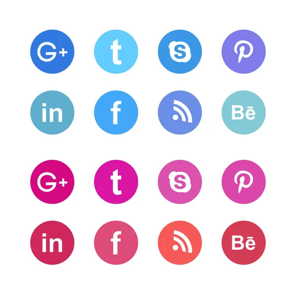 Populaire social media iconen — Stockvector