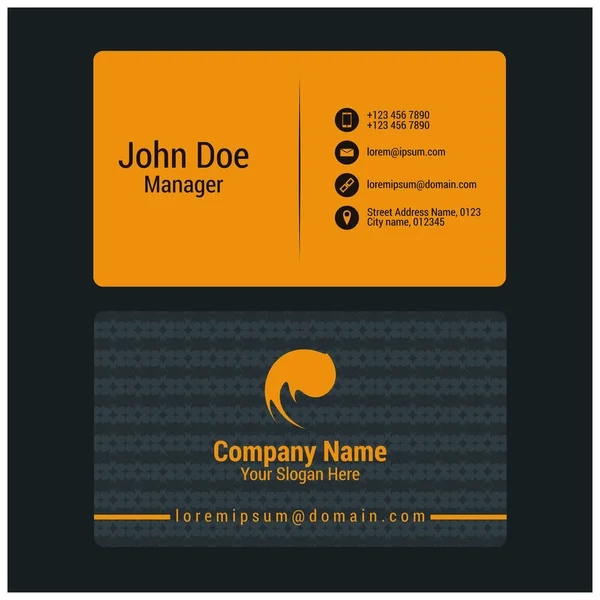 Πρότυπο επαγγελματική κάρτα με το λογότυπο της εταιρείας — Διανυσματικό Αρχείο