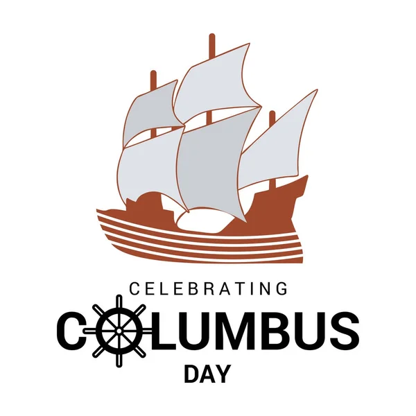 Tarjeta de felicitación feliz día columbus — Vector de stock