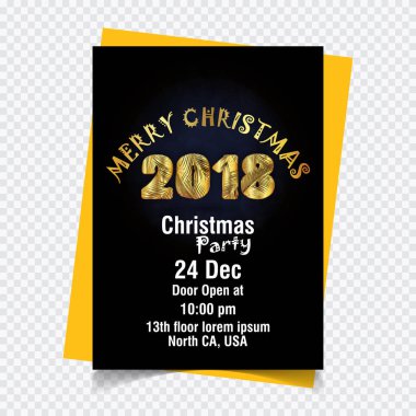 Yaratıcı Merry Christmas 2018 tipografi 