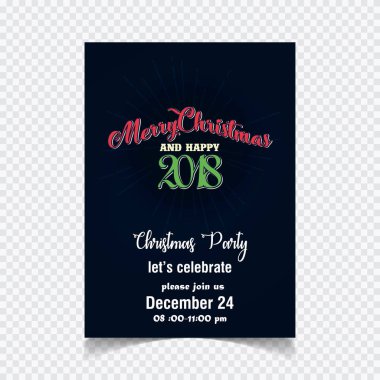 Yaratıcı Merry Christmas 2018 tipografi 