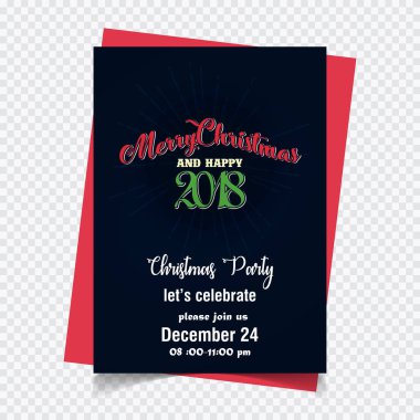 Yaratıcı Merry Christmas 2018 tipografi 