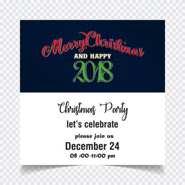 Yaratıcı Merry Christmas 2018 tipografi 