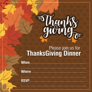 Şükran günü yemeği için davet Poster
