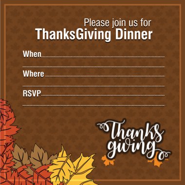 Şükran günü kutlamaları tebrik kartı  