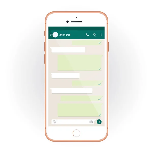 Mockup smartphone e app di chat — Vettoriale Stock