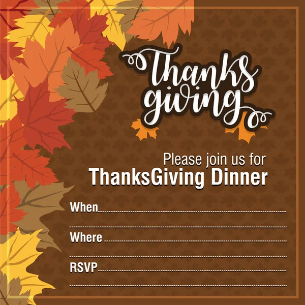 Şükran günü yemeği için davet Poster