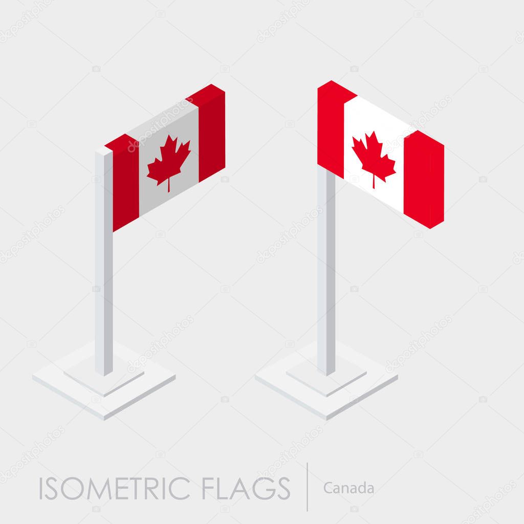 Canada flags isometric style
