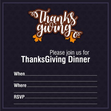 Şükran günü yemeği için davet Poster
