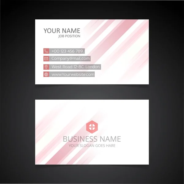 Fehér névjegykártyát vörös mintás — Stock Vector