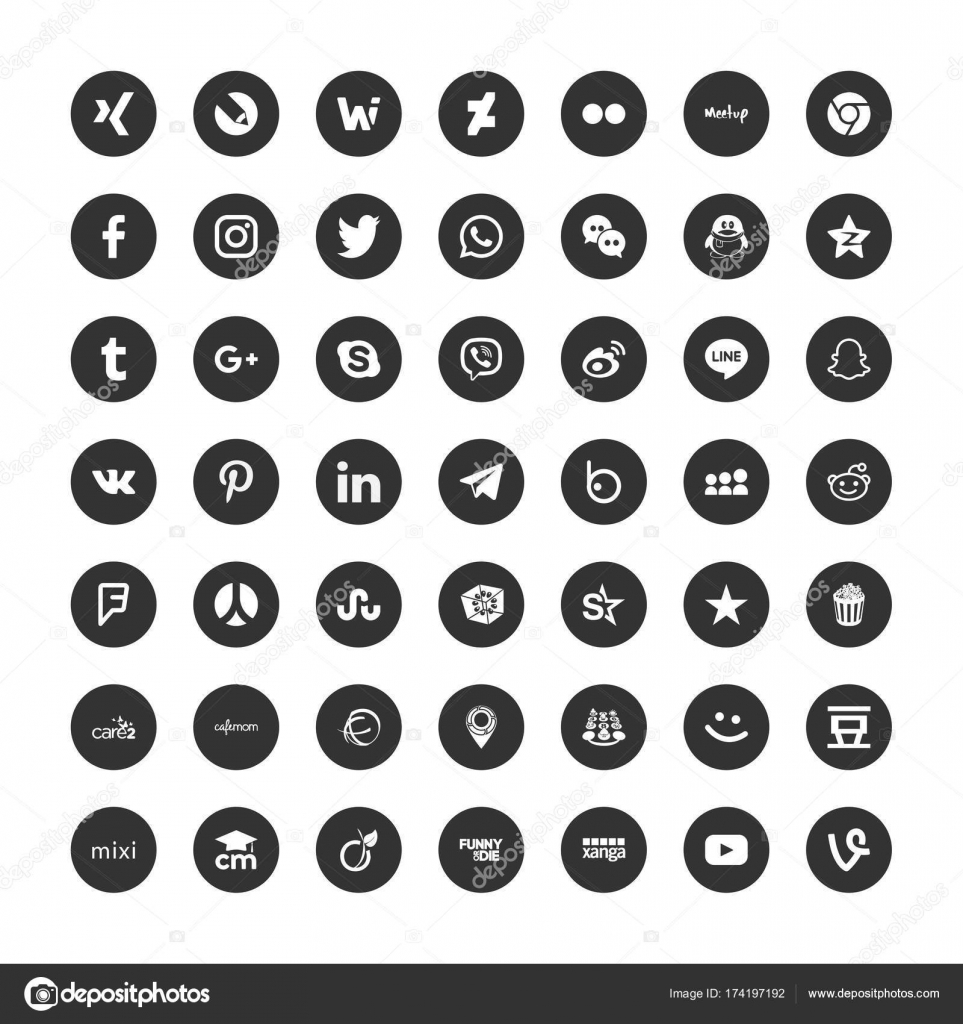 vector simple social media icons