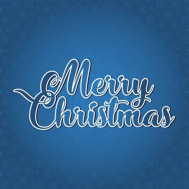 Boyalı tatil tipografi üzerinde mavi arka plan ile Noel tebrik kartı 