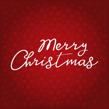 Kırmızı zemin üzerine kar taneleri ile boyalı tatil tipografi ile Noel tebrik kartı 