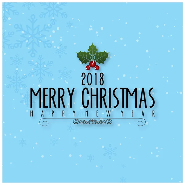 Vánoční Přání Malovanými Holiday Typografie Holly Bobule — Stockový vektor