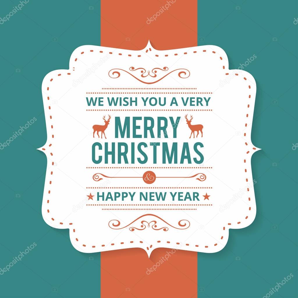 Christmas Greeting card with painted holiday typography