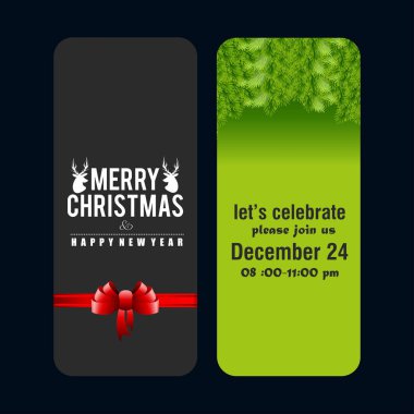 şık Noel davetiye, vektör, illüstrasyon 