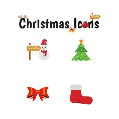 Noel mix simge kümesi, vektör, illüstrasyon