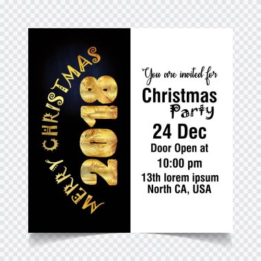 şık Noel davetiye, vektör, illüstrasyon