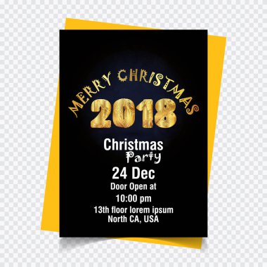 şık Noel davetiye, vektör, illüstrasyon 