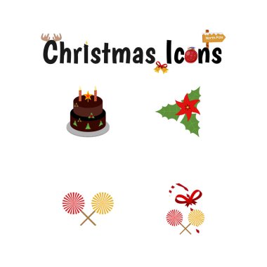 şık Noel Mix Icon Set, vektör, illüstrasyon