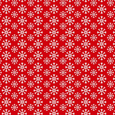 kırmızı zemin üzerine kar taneleri ile Seamless şık yılbaşı modeli 