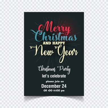 Noel davetiye, vektör, illüstrasyon