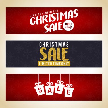 dizi Merry Christmas Banner, vektör, illüstrasyon 