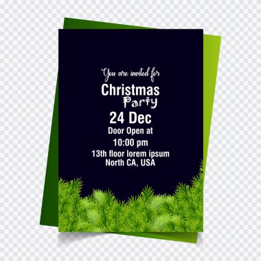 şık Noel davetiye, vektör, illüstrasyon