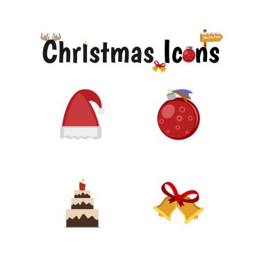 Noel mix simge kümesi, vektör, illüstrasyon