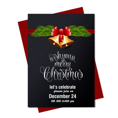 şık Noel tebrik kartı, vektör, illüstrasyon