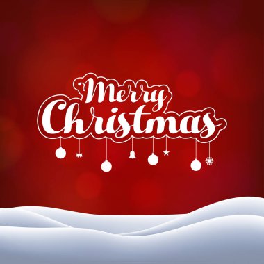 karlı arka plan ile şık Noel tebrik kartı 