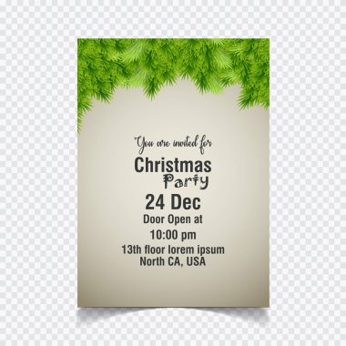 Noel davetiye, vektör, illüstrasyon