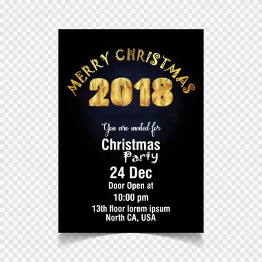 şık Noel davetiye, vektör, illüstrasyon 